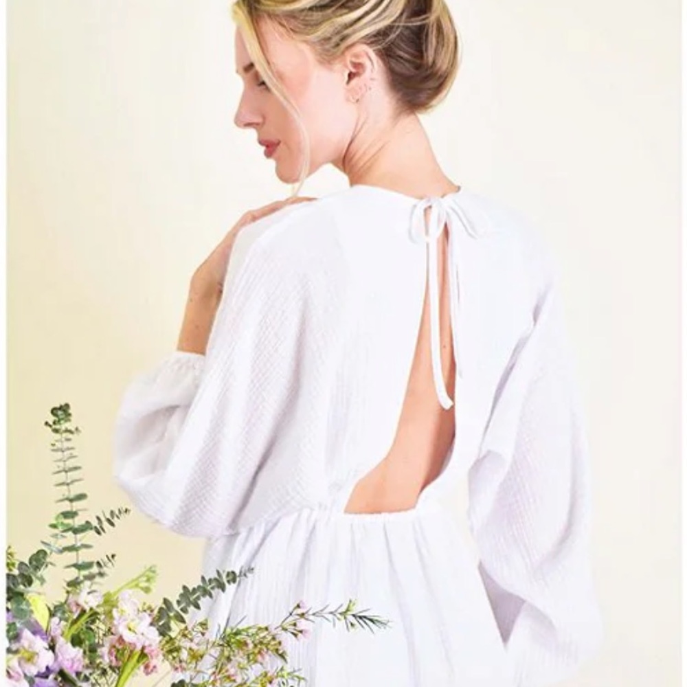 NWT Every Open Back Mini Dress in White